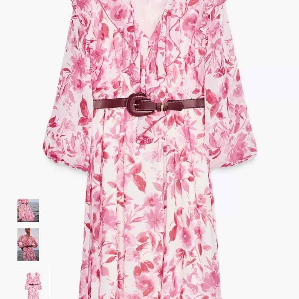 Zara Pink Floral Midi Dress - Picture 10 of 12